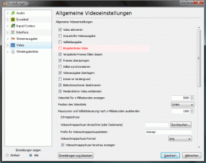 VLC Player Vollbild unter Windows Vista