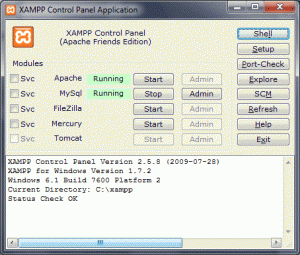 XAMPP 1.7.2 unter Windows 7 (32bit)