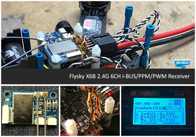 Flysky X6B 2.4G 6CH i-BUS/PPM/PWM Receiver an Seriously Pro Racing F3 Evo installieren